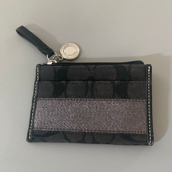 COACH Black Card Case Keychain - Picture 1 of 7